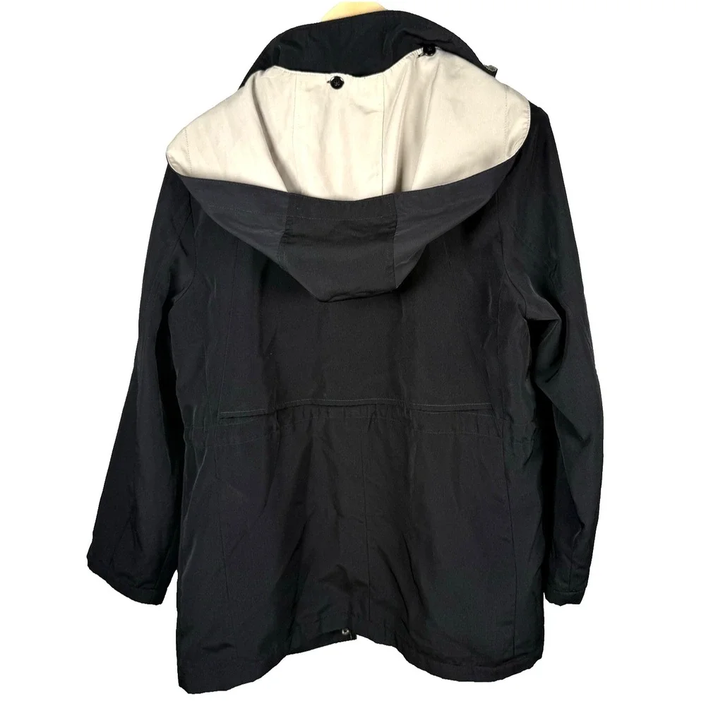 Braetan Women's Black Vintage Trench Windbreaker Jacket Size Large Petite Vented